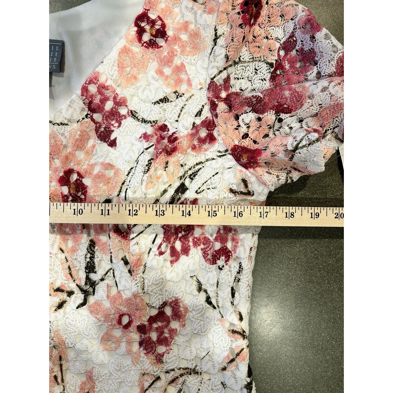 Rabbit Rabbit Rabbit Nwt Women’s Pink White Crochet Floral Midi Dress Size 14 — image 5 of 8
